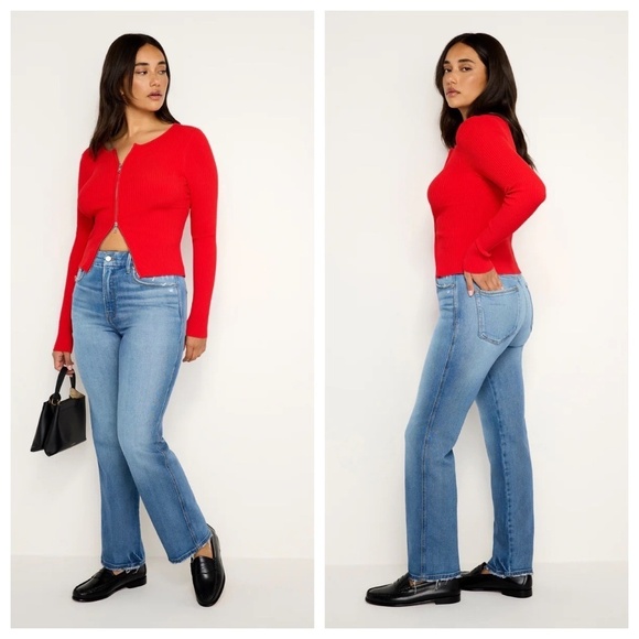 Good American Denim - New! Good American Good Curve Straight Jean in Indigo nwt 33906